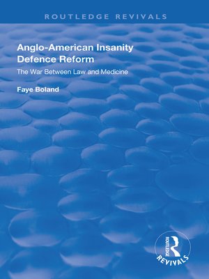 cover image of Anglo-American Insanity Defence Reform